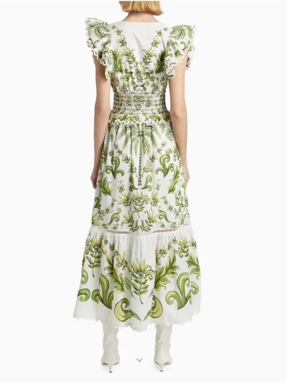Farm Rio Milani Flutter Sleeve Floral Print Maxi Dress Size Large - Picture 4 of 10